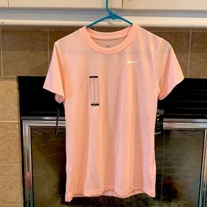 Nike dry fit light pink tee shirt; size small